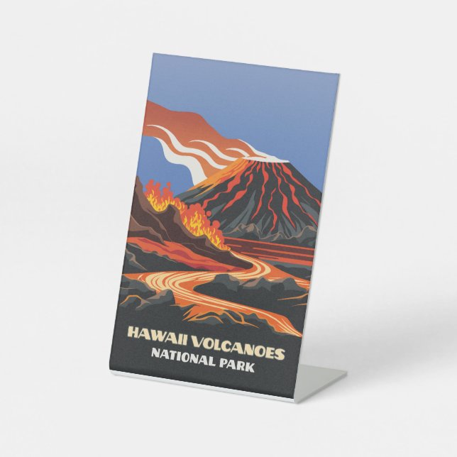 Hawaii Volcanoes Nationalpark Wedding Table Sign Sockelschild (Vorderseite)