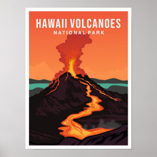 Hawaii Vulkan Nationalpark USA Reise Poster
