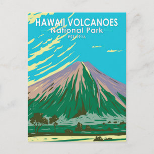 Hawaii Vulkane Nationalpark Mauna Loa Vintage Postkarte