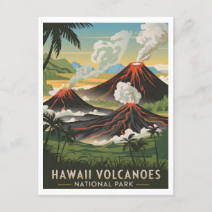 Hawaii-Vulkane Nationalpark Vintage Postkarte