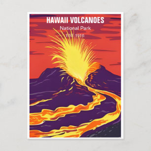 Hawaii-Vulkane Nationalpark Vintage retro Postkarte