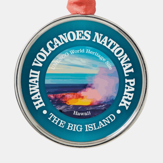 Hawaii-Vulkane NP2 Ornament Aus Metall (Vorne)