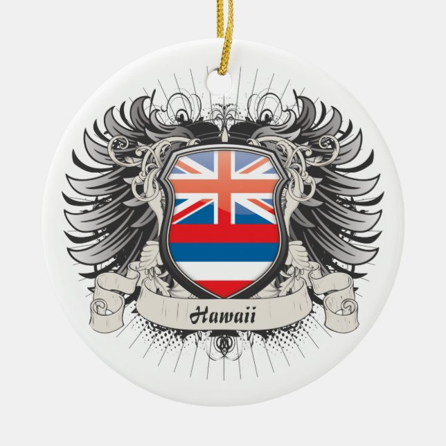 Hawaii-Wappen Keramik Ornament (Vorne)