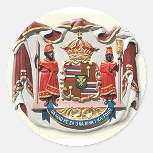 Hawaii Wappen Siegel Runder Aufkleber (Vorderseite)