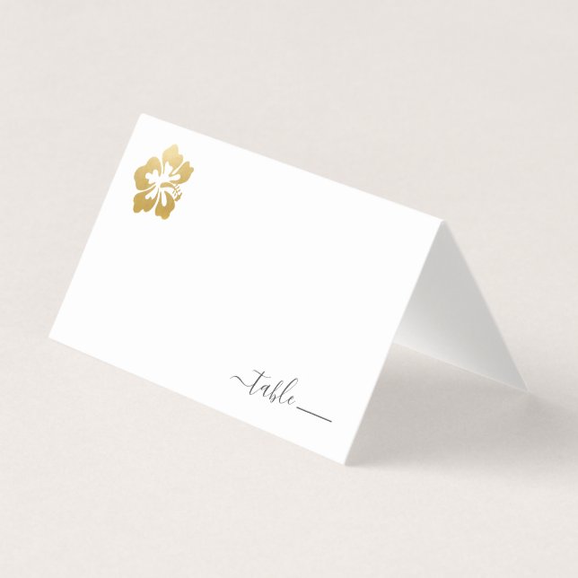 Hawaii Weddin Platzkarte mit Beach Spenden Gedicht Visitenkarten (Vorderseite)