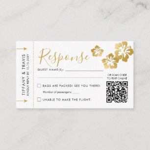 Hawaii Wedding Boarding Pass Ticket Mini QR UAWG Begleitkarte