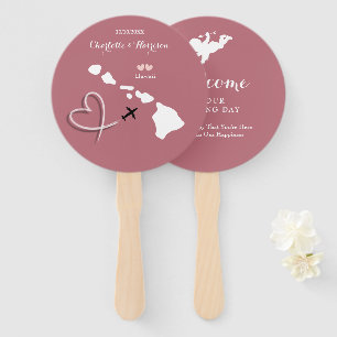 Hawaii Wedding Destination Hand Fan Fächer