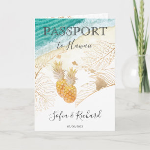 Hawaii Wedding Destination Passport Weltkarte Invi Einladung