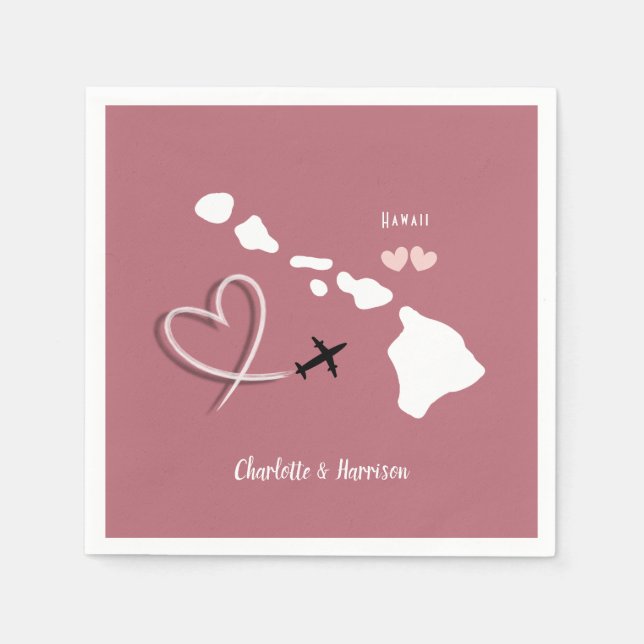Hawaii Wedding Destination Serviette (Vorderseite)