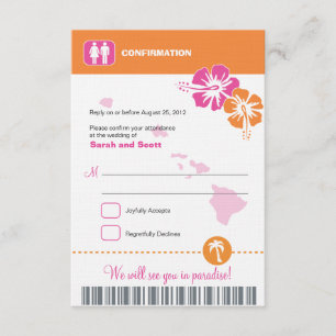 Hawaii Wedding RSVP Boarding Pass