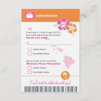 Hawaii Wedding RSVP Confirmation Boarding Pass