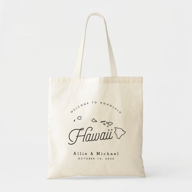 Hawaii Wedding Welcome Tote Bag Tragetasche (Vorne)