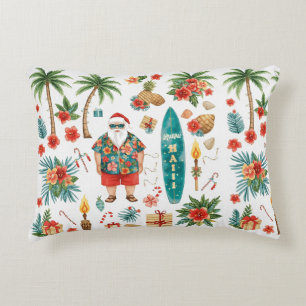Hawaii Weihnachten mit Weihnachtsmann Dekokissen