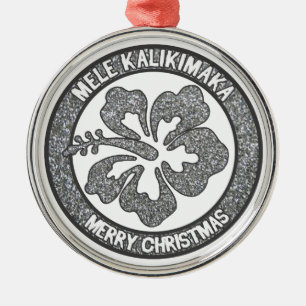 Hawaii Weihnachts-Silberschmuck Hibiskus Ornament Aus Metall