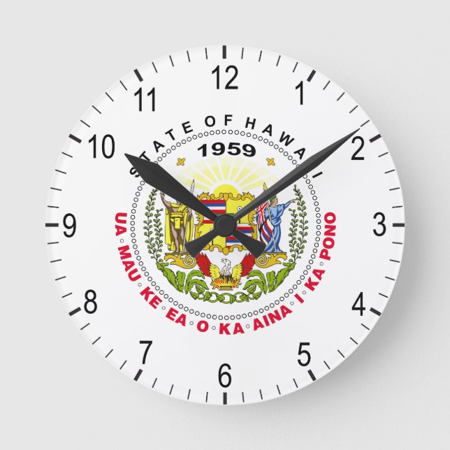 Hawaii-Zeichen Runde Wanduhr (Vorderseite)