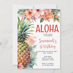 Hawaiian Aloha Birthday Party Einladung