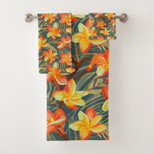 Hawaiian Aloha druckt tropisches Muster Badhandtuch Set