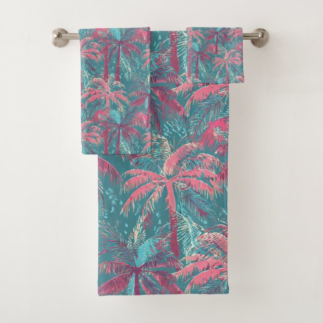 Hawaiian Aloha druckt tropisches Muster Badhandtuch Set (Insitu)