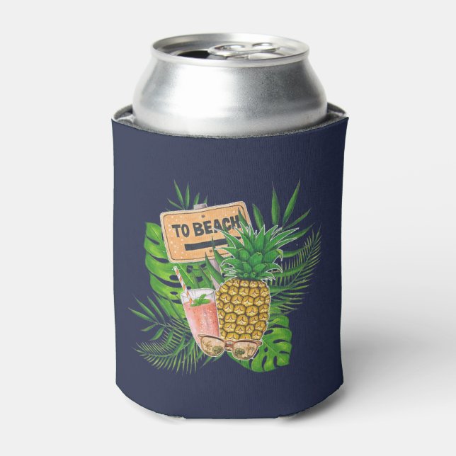 Hawaiian Aloha Luau Birthday Party Guest Favor Dosenkühler (Kanne Vorderseite)