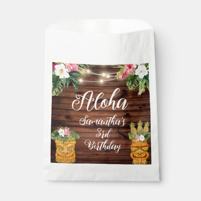 Hawaiian Aloha Tropical Birthday Luau Party Geschenktütchen (Vorderseite)
