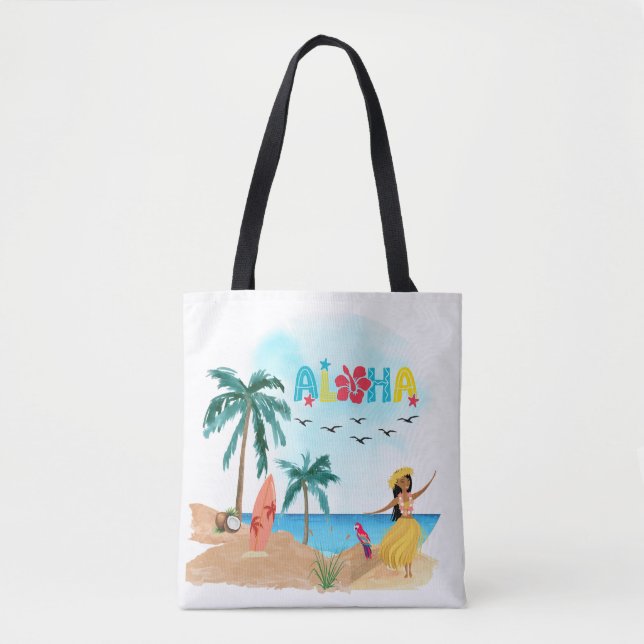 Hawaiian Aloha Vibes Tote Bag Tasche (Vorderseite)