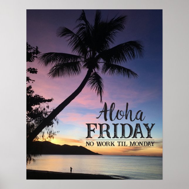 Hawaiian Beach Bar Aloha Freitag tropischer Sonnen Poster (Vorne)