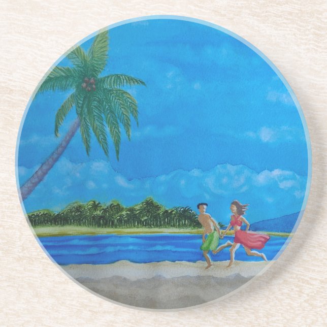 Hawaiian Beach Run Getränkeuntersetzer (Vorne)