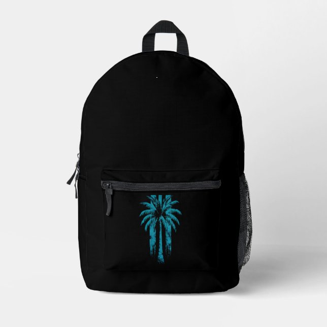 Hawaiian Beach Summer Tropical Vacation Palm Tree Bedruckter Rucksack (Vorderseite)