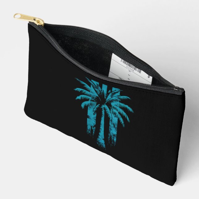 Hawaiian Beach Summer Tropical Vacation Palm Tree Zubehörtasche (Offen)