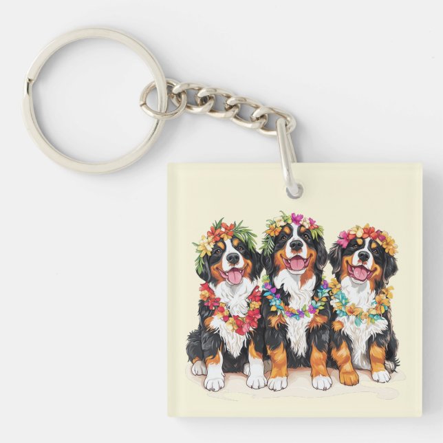 Hawaiian Bernese Mountain Dogs Flower Lei (Devant)