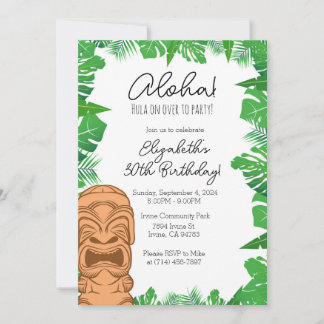 Hawaiian Birthday Einladung Template