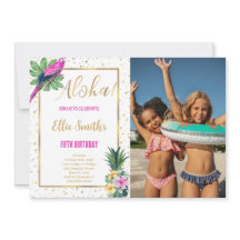 Hawaiian Birthday Foto Einladung