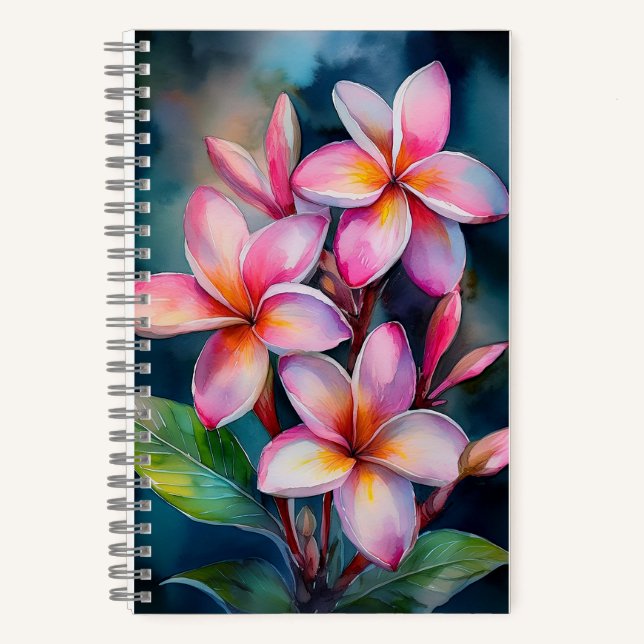 Hawaiian Blush Plumeria-Notebook Notizbuch (Vorderseite)