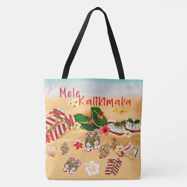 Hawaiian Christmas Beach Tasche (Vorderseite)
