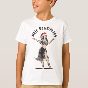 Hawaiian Christmas Hula Skirt Girl Weihnachtsmannm T-Shirt