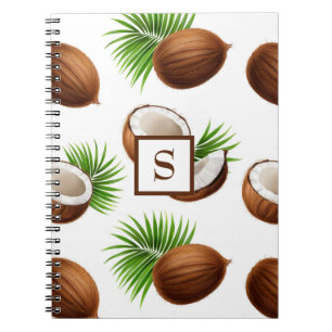 Hawaiian Coconuts Monogram tropisch Notizblock