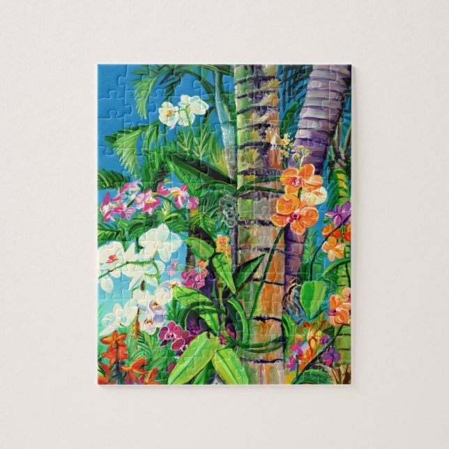 Hawaiian Colorful Orchid Garden Puzzle (Vertikal)