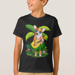 Hawaiian Corgi Dog & amp; Ananas Ukulele Summer T-Shirt
