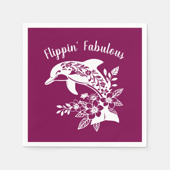 Hawaiian Dolphin Flippin' Fabelhaftes Serviette (Vorderseite)