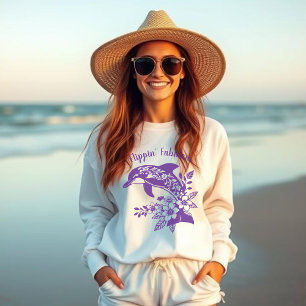 Hawaiian Dolphin Flippin’ fantastisches Lila Sweatshirt