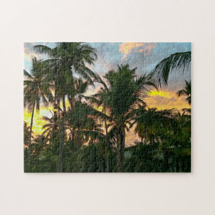 Hawaiian Exotic Beach Palm Trees Sunset