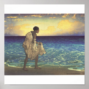 Hawaiian Fisherman, impression de blocs de bois