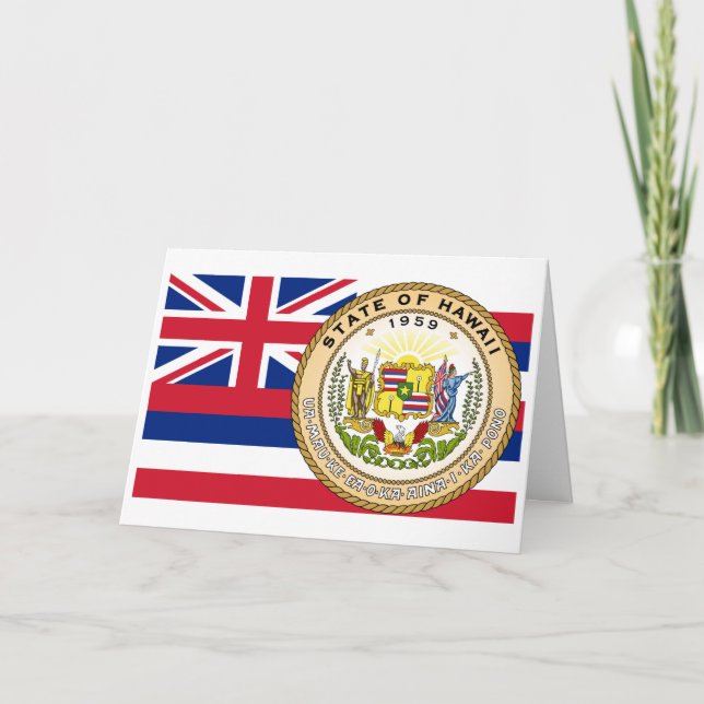 Hawaiian Flag & Seal, Flag of Hawaii Karte (Vorderseite)