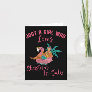 Hawaiian Flamingo Just A Girl, der Weihnachten Lie Karte
