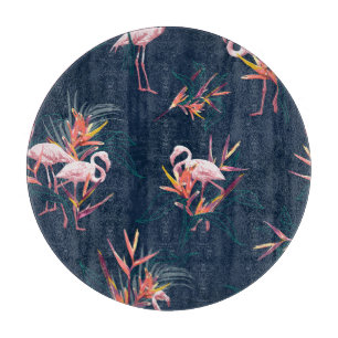 Hawaiian Flamingo: Tropisches Vintages Kunstwerk Schneidebrett