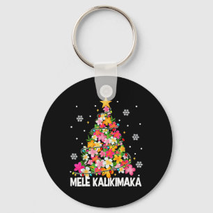 Hawaiian Floral Christmas Tree Mele Kalikimaka Tro Schlüsselanhänger