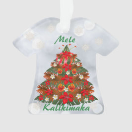 Hawaiian Floral Christmas Tree Shirt Ornament