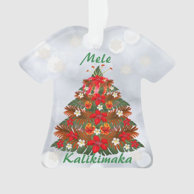 Hawaiian Floral Christmas Tree Shirt Ornament (Vorderseite)