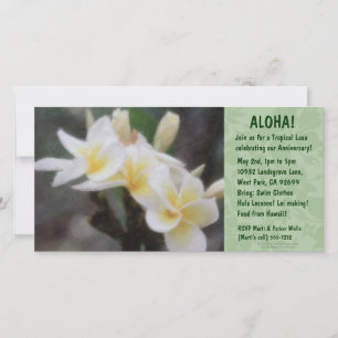 Hawaiian Floral Luau Einladungen
