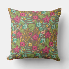 "Hawaiian Floral Outdoor Pillow" Kissen Für Draußen